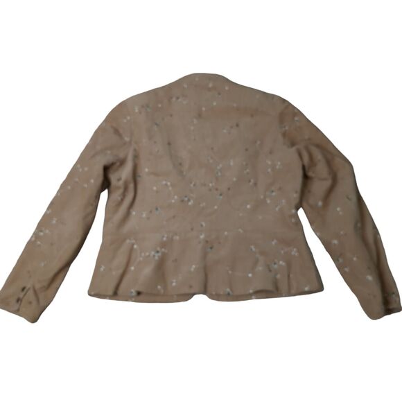 Relativity Corduroy Camel Brown Jacket Size XL Pockets Lined Zip Embroidered - Picture 4 of 5